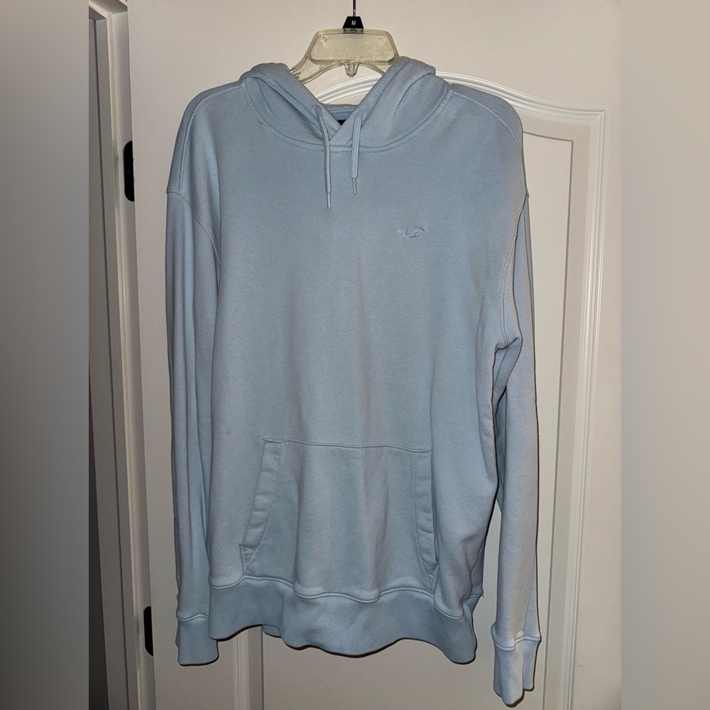 Men's Light Blue Hollister Hoodie, medium